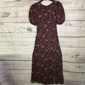 NWT Old Navy Puffy Sleeve Floral Maxi Shift Dress